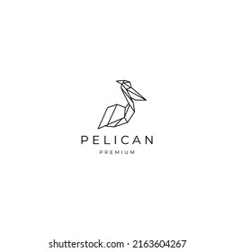 Pelican geometric polygonal logo vector icon design template