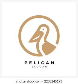 pelican gold logo design illustration for business	