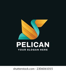 Pelican gradient logo vector icon illustration
