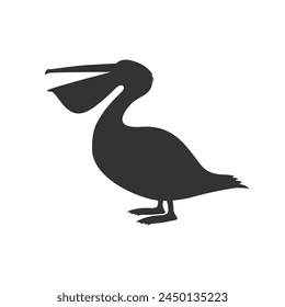 Icono gráfico de Pelican. Signo pelícano aislado sobre fondo blanco. Ilustración vectorial