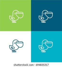 Pelican green and blue material color minimal icon or logo design
