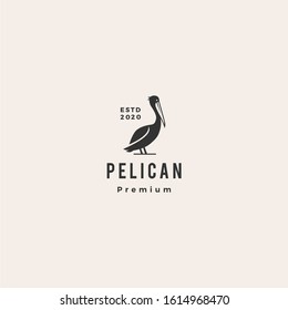 pelican gulf bird coast beach logo vector icon illustration hipster vintage retro