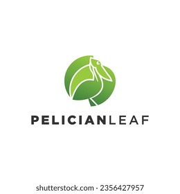 pelican gulf bird coast beach logo vector icon illustration
