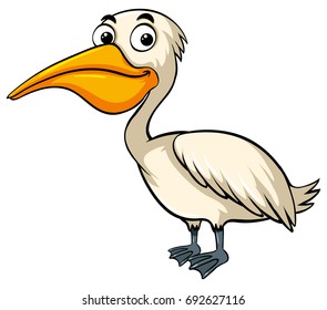 Pelican with happy face illustration