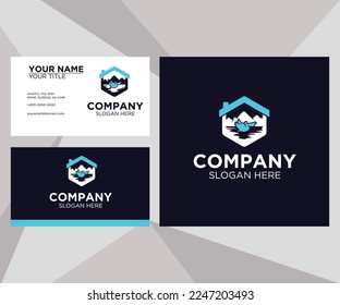 Pelican house logo suitable for company with business card template