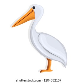 Pelican icon. Cartoon of pelican vector icon for web design isolated