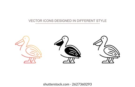 Pelican icon design with white background stock illustration