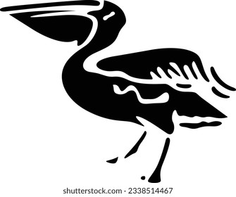 Dibujo de icono pelicano (editable) - Ilustración vectorial