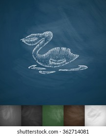 pelican icon. Hand drawn vector illustration