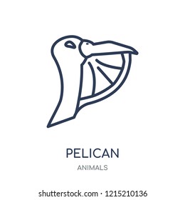 Pelican icon. Pelican linear symbol design from Animals collection. Simple outline element vector illustration on white background.