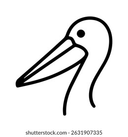 pelican icon on white background vector
Vector line icon animals