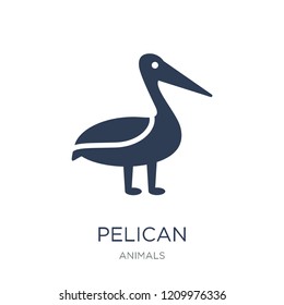 Pelican icon. Trendy flat vector Pelican icon on white background from animals collection, vector illustration can be use for web and mobile, eps10