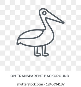 Pelican icon. Trendy flat vector Pelican icon on transparent background from animals collection. High quality filled Pelican symbol use for web and mobile