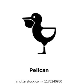 Pelican icon vector isolated on white background, logo concept of Pelican sign on transparent background, filled black symbol