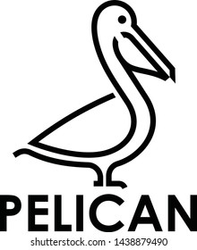 pelican illustration line logo , simple elegan and clean