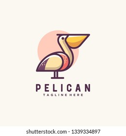 Pelican illustration vector Design template. Suitable for Creative Industry, Multimedia, entertainment, Educations, Shop, and any related business