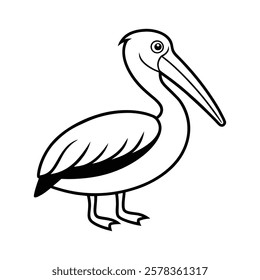 pelican of a line art vector (2)