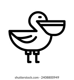 pelican line icon illustration vector graphic. Simple element illustration vector graphic, suitable for app, websites, and presentations isolated on white background