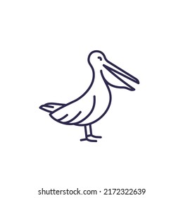 pelican line icon on white