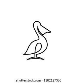 pelican line logo icon designs