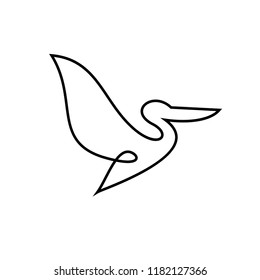 pelican line logo icon designs