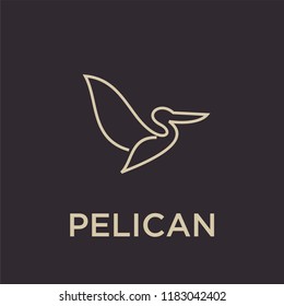 pelican line logo icon designs vector