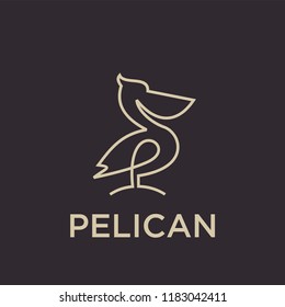 pelican line logo icon designs vector