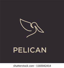 pelican line logo icon designs vector