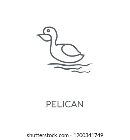 Pelican linear icon. Pelican concept stroke symbol design. Thin graphic elements vector illustration, outline pattern on a white background, eps 10.