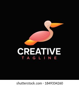 Pelican logo awesome design vector 