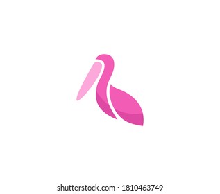 Pelican logo bird stork vector icon 