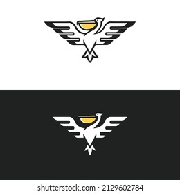 pelican logo concept with two color options