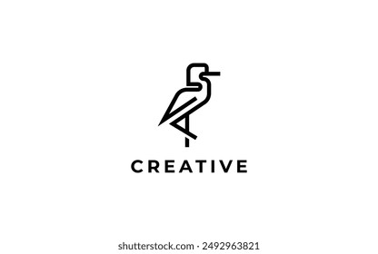 Pelican logo. Creative logo design.