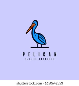 Pelican logo design icon. Artistic stylized pelican. Silhouette of birds.