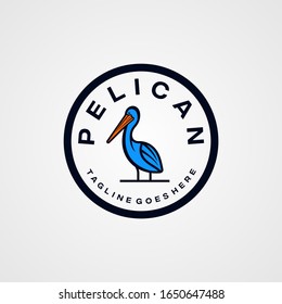 Pelican logo design icon. Artistic stylized pelican. Silhouette of birds.