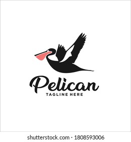 pelican logo design icon silhouette vector