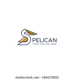 Pelican logo design template vector