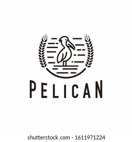 Pelican logo design vector EPS10
