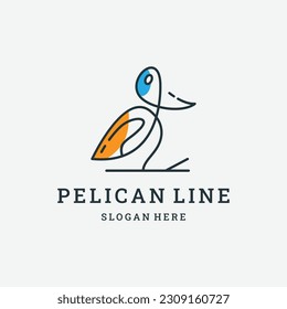 pelican logo design vector illustration line style .