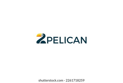 Pelican logo formed with simple and modern shape	
