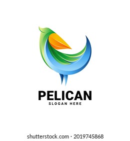 pelican logo with gradient color