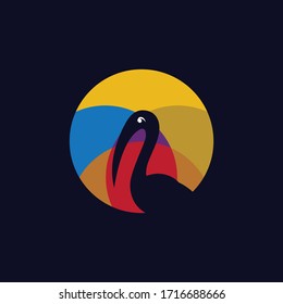 icono del logo pelíclico vector pájaro aislado