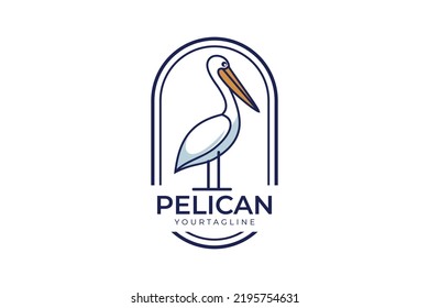 Pelican logo illustration vector template