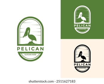 Modelo de vetor de ilustração de logotipo Pelican, ícone de design de logotipo criativo Pelican