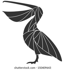 Pelican logo. Isolated pelican on white background. EPS 10. Vector illustration