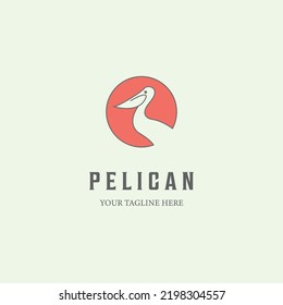 pelican logo minimalist design line art icon animal