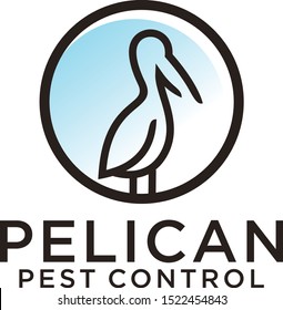 pelican logo with a minimalist line style