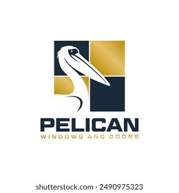 pelican logo for real estate and property simple clean and elegance