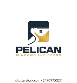 pelican logo for real estate and property simple clean and elegance