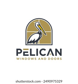 pelican logo for real estate and property simple clean and elegance